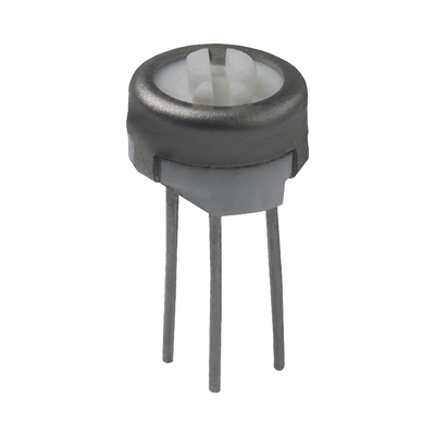 Potenciómetro Cermet Trimer de 200k Ohm, 1 Vuelta, 0.250" Diam., 0.5 Watt, Terminales para PCB.