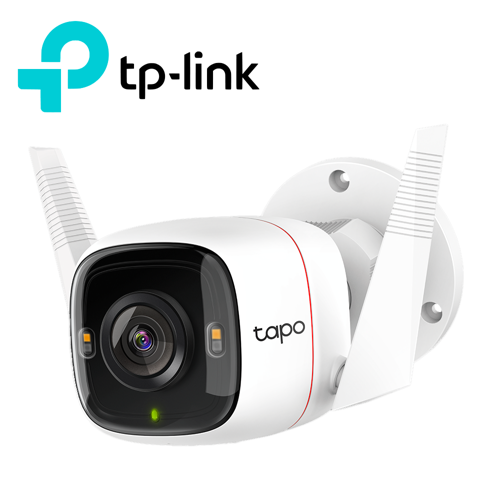 Camara wifi exterior tp-link tapo c320ws seguridad para casa 4mp de resolucion, audio doble via, vision nocturna, acepta memoria sd hasta 256gb
