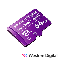 Tarjeta memoria micro sdxc wd purple 64gb wdd064g1p0c optimizada para videovigilancia especial camaras ip y dvr movil