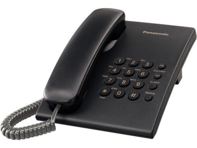PANASONIC Telefono analogico - control de volumen, ajuste de tono, Flash, Redial, pared/escritorio, Negro