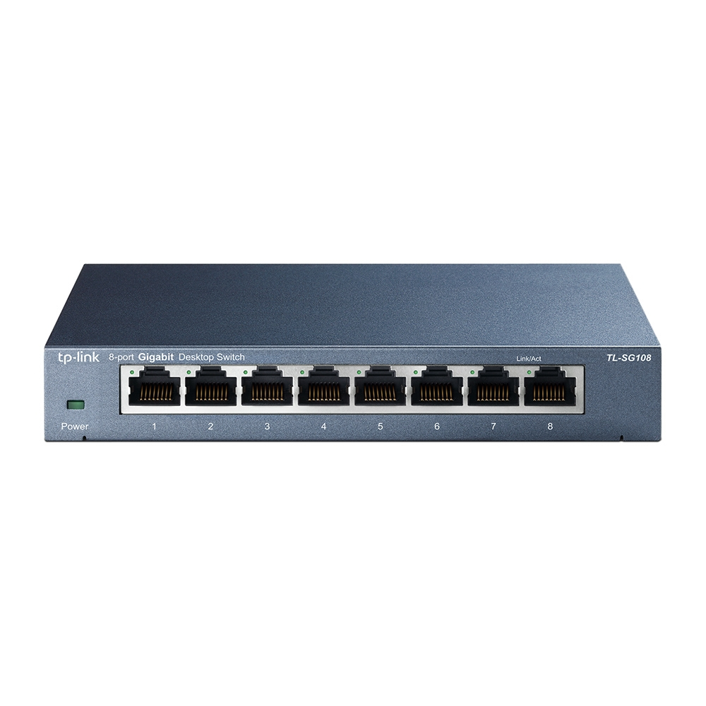 Switch  TP-LINK TL-SG108 - Negro, 8, 10/100/1000 Base-T(X)