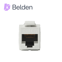 Conector modular jack rj45 cat6a belden ax102282 estilo keyconnect blanco compatible con faceplate ax102660,ax102655,ax102249 patch panel modular ax103114,ax103115,ax104599 esquema de cableado t568a/b herramienta compatible ax100749 uso interior calibre del conductor 22-24 awg