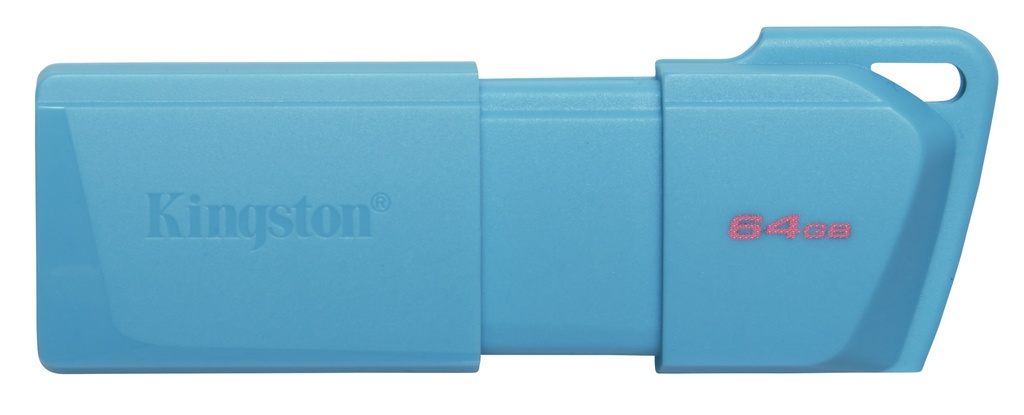 MEMORIA USB KINGSTON DATATRAVELER EXODIA M 64GB 3.2 GEN 1 RETRÁCTIL TURQUESA NEON -