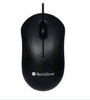 Mouse alámbrico Initially TechZone - 1000 DPI's, 3 botones, longitud de cable de 1.2 m. Conexión USB, 1 año de garantía.