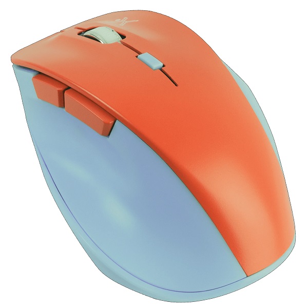 Mouse Inalámbrico Clic Silencioso Conector USB 1600 DPI Thumb Color Azul / Mamey | PERFECT CHOICE -