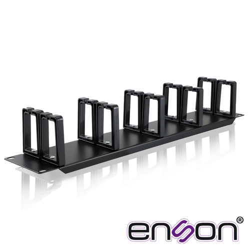 [ENS-CMR24] Organizador horizontal frontal para rack enson ens-cmr24 2ur con peines de policarbonato para mayor proteccion y mejor acceso cumple con norma eia