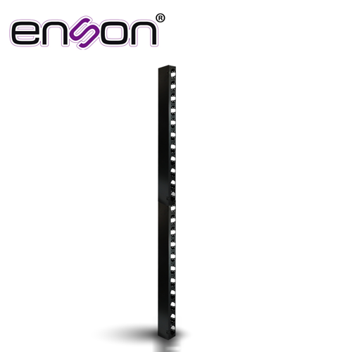 Organizador vertical enson ens-vm25u para rack de 25ur con ventanas de acceso de cableado fabricado en metal tapa removible para mejor acceso