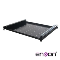 Charola corrediza enson ens-rtm1 fijación a cuatro puntos ventilada ideal para la colocación de teclados en site de 1 unidad de rack, compatible con gabinetes enson