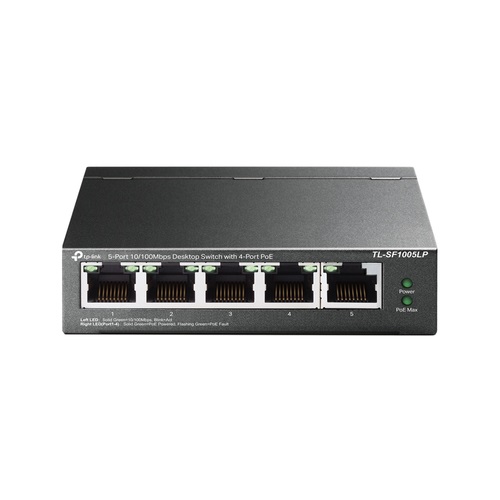Switch no administrable de 5 puertos 10/100Mbps - con 4 puertos PoE