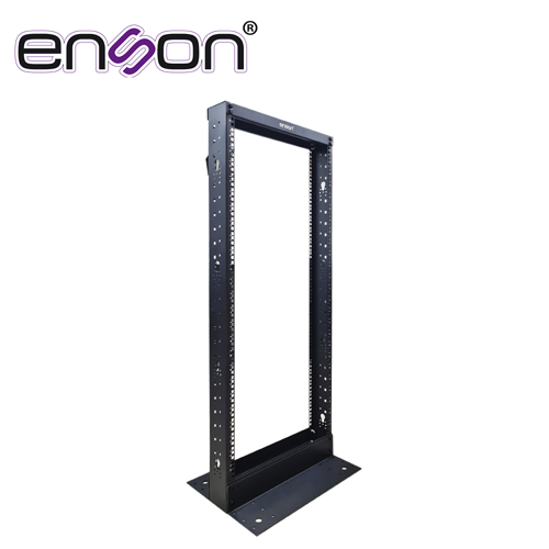 Rack vertical enson ens-rack248 de 25ur dos postes empotrable ideal para montaje de equipos de red y cableado estructurado, compatible con todos los accesorios de racks y gabinetes enson