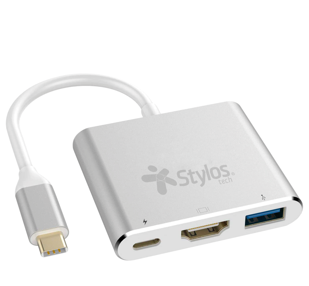 Adaptador HUB 3 En 1 Stylos. STCBHUB31S -