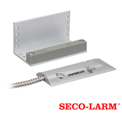 Contacto magnetico tipo over head para uso rudo sm-226lq seco-larm normalmente cerrado carcasa de aluminio fundido conductores precableados cable flexible de acero inoxidable  compatible con cualquier sistema de alarma