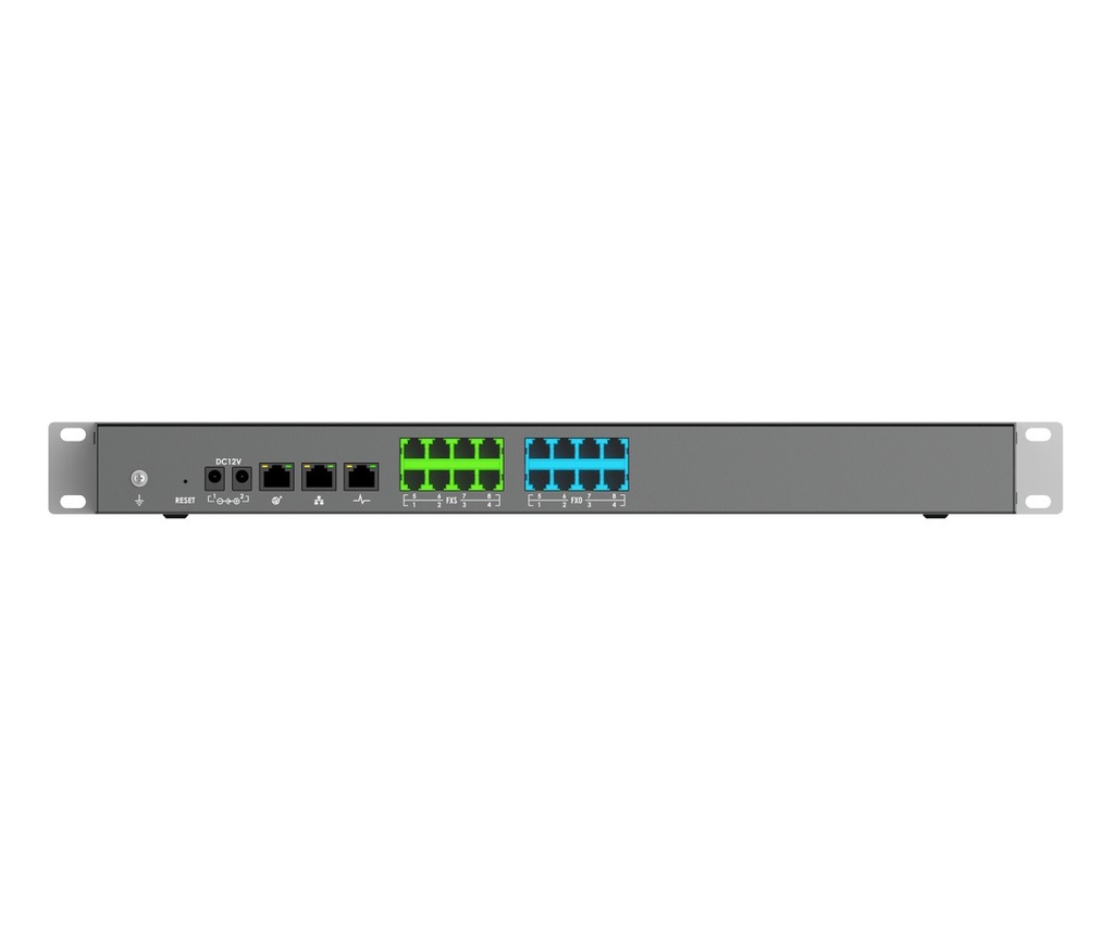 Conmutador IP para hasta 1500 usuarios y 150 llamadas simultaneas - 8 FXS, 8FXO, Solo Audio, WAVE, GDMS