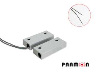 Contacto magnetico paamon pm-mgn41 alambrico/ metalico/ ideal para puertas de metal/ uso comercial o industrial/ salida de alarma nc/ compatible con cualquier sistema de alarma