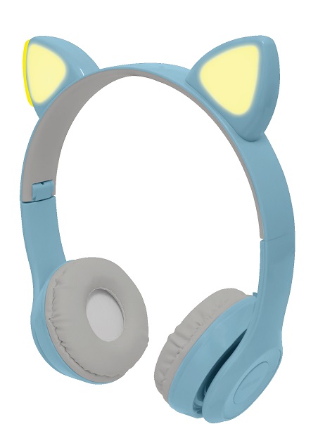 Audífonos Bluetooth Inalámbricos para Niños Luz LED Catto Azul | PERFECT CHOICE -