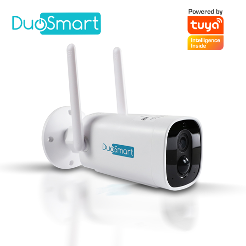 Camara inteligente 100 por ciento inalambrica duosmart e41 wifi 2.4 ghz 3mp compatible con app duosmart con bateria recargable integrada de larga duración con audio bidireccional grabacion por deteccion de movimiento en microsd de hasta 128gb (no incluida)