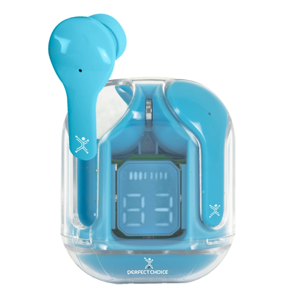 Audífonos Inalámbricos Bluetooth Transparentes ClearBeat Color Cerúleo | PERFECT CHOICE -