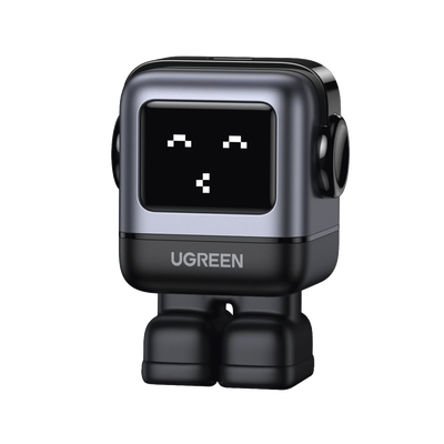 Cargador Mini GaNRobot 30W serie Nexode | 1 USB-C de Carga Rápida | Tecnología GaN II | Multiprotocolo PD/QC/SCP/FCA | Carga Inteligente | Pantalla LED | Zapato Magnético Extraíble | Thermal Guard | Color Negro.