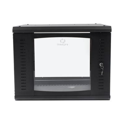 [SR-1909-GAP-V4] Gabinete Abatible de Pared (Con Marco Trasero) con Rack 19" de 9 Unidades. Ventana de Cristal Templado.