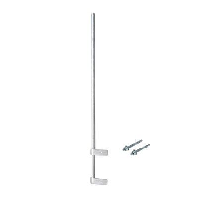 Mástil Liviano de Pared de 1.5 m (Diam. 1-1/4") con Cejas de Fijación  Soldadas, ¡No se gira! Incluye Taquetes para instalación. 