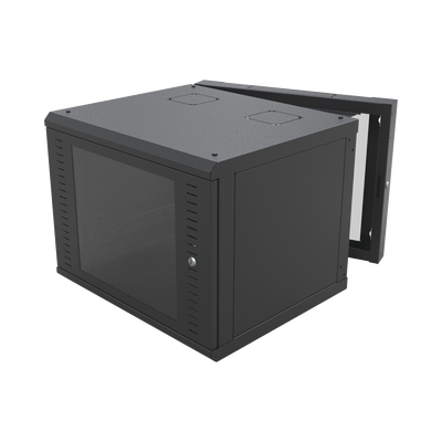 [SR-1912-GAP-V4] Gabinete Abatible de Pared (Con Marco Trasero) con Rack 19" de 12 Unidades. Ventana de Cristal Templado.