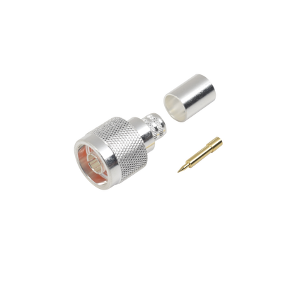 Conector N Macho de Anillo plegable para cables LMR-400, 9913, CNT-400, RG8/U-SYS, RFLASH-1113, 8214.
