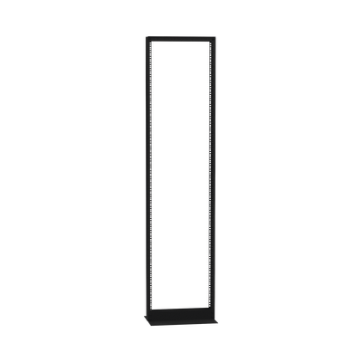 Rack de 2 Postes (Doble Perforación), Estándar 19", 45 Unidades, Fabricado en Acero, Base "L" para Anclar a Piso.