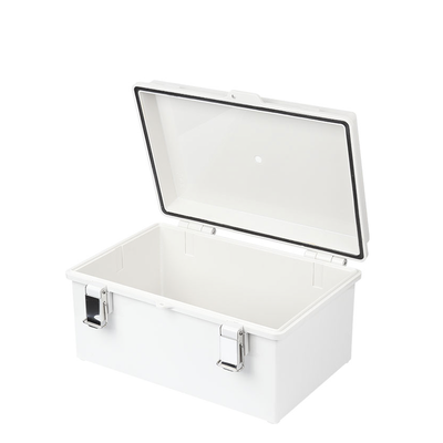 [PST-1929-14E] Gabinete de Plástico ABS, Uso en Intemperie IP66 (190 x 290 x 140 mm) cierre por broche Inoxidable y Permite Cerrado con Candado y Llave (Perno 5mm) No Incluido