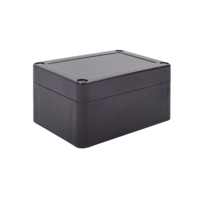 Gabinete Plástico Negro para Exterior (IP65) de 100 x 68 x 50 mm Cierre por Tornillos. 