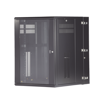 [PZWMC1830W] Gabinete PanZone de Montaje en Pared, de 19in, Puerta con Ventana de Seguridad, 18 UR, 762mm de Profundidad, Color Negro