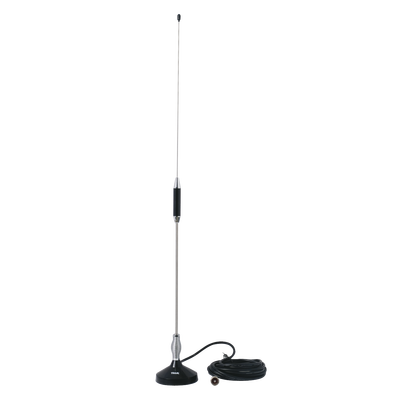 Antena Móvil para Rango de Frecuencia de Banda Civil (CB) 26.960 - 27.400 MHz.