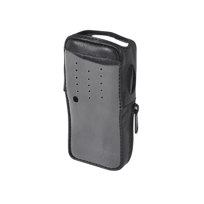 [FSMTK-2000V2] Funda de Piel Reforzada, Versión 2 de Fácil Acceso y Cubierta Frontal de Plástico Transparente para los Radios TK-2000KV2, TK-3000KV2