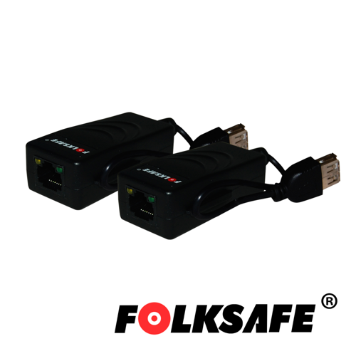 Extensor usb folksafe fs-6201u transmisor/receptor, permite extender dispositivos usb o hub hasta 200mts usb 1.1 y hasta 100mts en usb 2.0 utilizando cable utp cat 5e/6(recomendable 100% cobre)