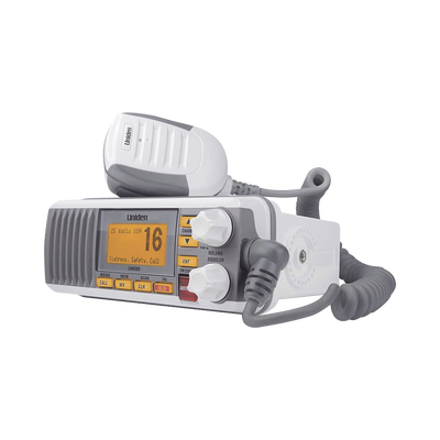 Radio Móvil Marino VHF, color blanco, Tx: 156.025 - 157.425 MHz, Rx: 156.050 - 163.275 MHz, 25W de potencia, sumergible IPX4 incluye micrófono y cable de alimentación