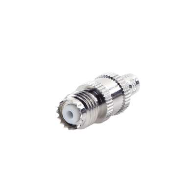 [RFU-601-1X] Conector Mini-UHF Hembra en Línea, de Anillo Plegable para Cable Coaxial RG-8/X, 9258, LMR-240, Níquel/ Plata/ Teflón.