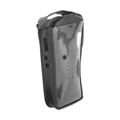 [FSM-TK-2212T] Funda Reforzada de piel con frente transparente para radios TK-2212, TK-2212L, TK-3212 y TK-3212L. 