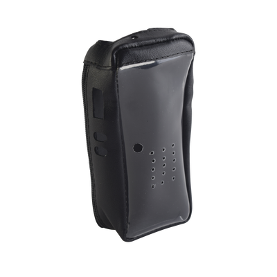 [FSMNX-200T] Funda de piel reforzada con visor frontal transparente, para radios NX-200, NX-300.