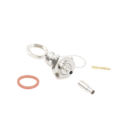 Conector TNC Hembra de montaje en Chasis tipo D Plano y anillo plegable para RG-174/U, 8216.