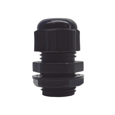 Conector Plástico Negro Tipo Glándula para Rosca NPT 1/2"