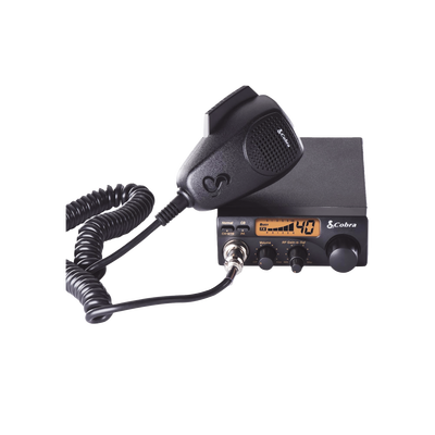 Radio móvil en banda CB de 40 canales en modulación AM con pantalla monocromática y función de PA 