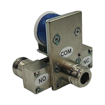 Relevador Coaxial para Antena SPDT, 10-14 Vcc (12 Vcc Nom.), 160 mA, 250 Watt a 1 GHz.