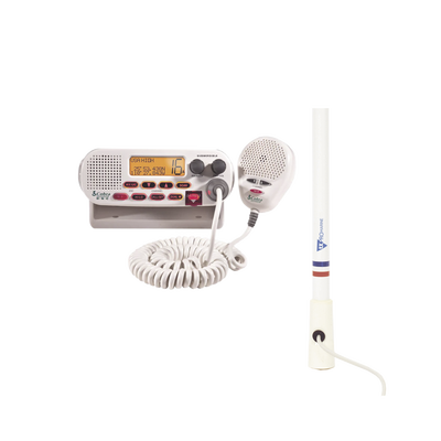 Kit de radio MRF45D | mas antena marina de fibra de vidrio TX-5206-SYS y soporte para antena 4186