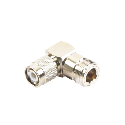  Adaptador en Ángulo Recto de Conector TNC Macho a N Hembra, Níquel/ Oro/ Teflón.