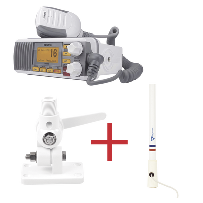 Kit de radio UM385 | mas antena marina de fibra de vidrio TX-5206-SYS y soporte para antena 4186