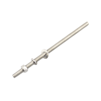 [CH-65] Kit de 10 Varillas Roscadas de 3/8 x 6.5 in, con Arandelas Planas, Arandelas de Seguridad y Tuercas. 