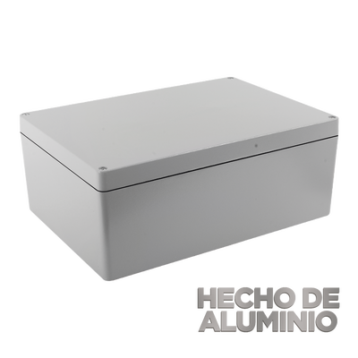 [TXG-03-83] Gabinete de Aluminio para Exterior (IP66) de 390 x 280 x 158 mm con Rápida Disipación de Calor, Cierre por Tornillos con Bisagra.