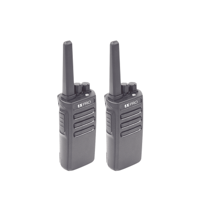 Paquete de 2 radios TX500 VHF (136-174 MHz), 5W de Potencia, Scrambler de Voz, Alta Cobertura
