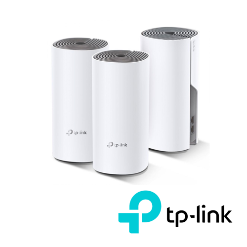 Sistema wi-fi mesh tp-link deco e4(3-pack) ac1200, dual band, hasta 100 equipos, mu-mimo, compatible con alexa