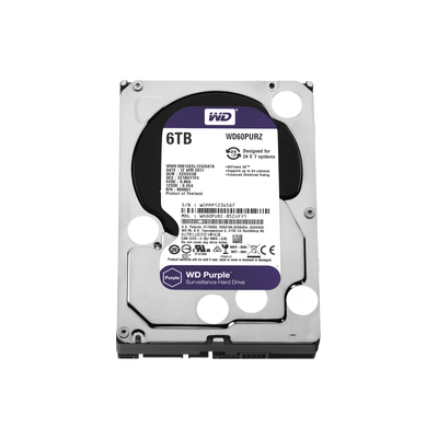 [WD60PURZ] Disco Duro PURPLE de 6TB / 3 AÑOS DE GARANTÍA / Para Videovigilancia