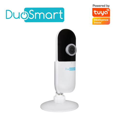 Camara inteligente duosmart e10 wifi 2.4 ghz para interior de facil colocacion con audio bidireccional  full hd 1080p compatible con app duosmart soporta memoria microsd de hasta 128 gb (no incluida)